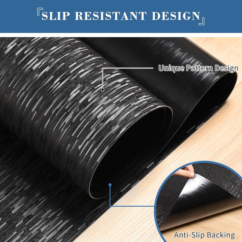 Tydle Office Chair Mat, 50" x 65" Large Chair Mat for Hard Floor, Vinyl Floor Mat for Gaming Chairs, Slip Resistant Floor Protector Rolling Computer Desk Mat for Hardwood Floor, Black - Image 4
